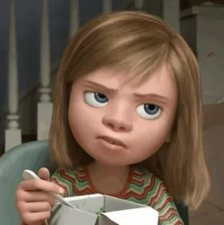 🤖 Riley Inside Out Riley Andersen, Disney, Pixar, Inside Out, cartone animato, animato, ragazza, atteggiamento telegram sticker