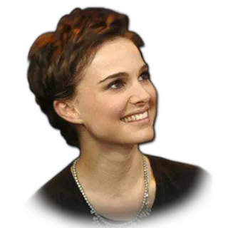 😄 Natalie Portman actress, portrait, celebrity, woman, short hair telegram sticker