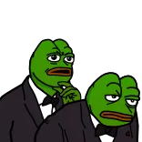 😐 Pepe the Frog Meme, Rana, Esmoquin, Pensando, Preocupado telegram sticker