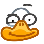 🙃 만화, 웃긴, 오리, 바보, 안경, 캐릭터 telegram sticker
