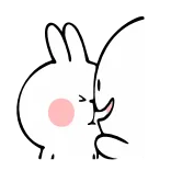 🙅‍♀️ kelinci, kartun, lucu, peluk, cinta, persahabatan, stiker whatsapp sticker