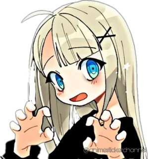 ☺️ Anime, Fille, Mignon, Manga, Personnage telegram sticker