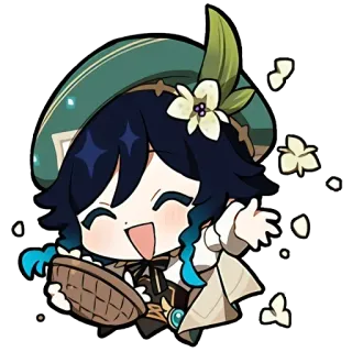 💨 Venti Genshin Impact anime, genshin impact, video game, character, cute, venti, chibi, fanart telegram sticker