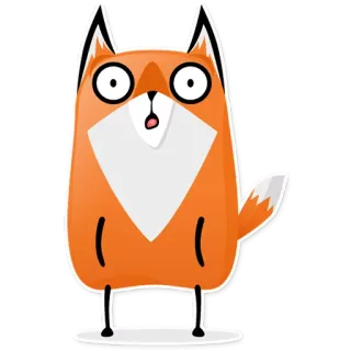 😳 volpe, cartone animato, animale, carino, arancione, adesivo whatsapp sticker