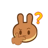❓ кролик, вопрос, думает, в замешательстве, не уверен, сомнение, эмодзи telegram sticker