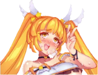 💥 Anime, Fille, Mignon, Étincelle, Paix telegram sticker