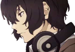 🙃 Anime, Homem, Fones de ouvido, Retrato, Arte digital telegram sticker