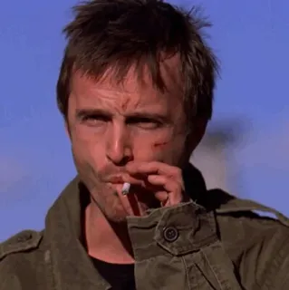 🖤 Jesse Pinkman Breaking Bad jesse, breaking bad, smoking, drug use, jacket, male telegram sticker