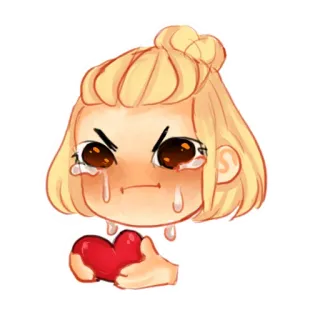❤️ anime, girl, crying, heart, emotional, sad telegram sticker