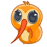 🥺 pássaro, desenho animado, laranja, fofo, kiwi, animal, adesivo telegram sticker