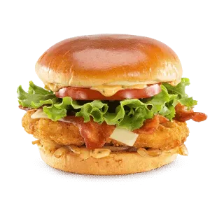🍔 food, chicken sandwich, sandwich, lunch, dinner, burger, bacon, lettuce, tomato telegram sticker