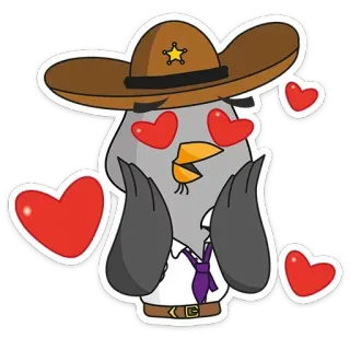 ❤️ amore, western, cowboy, cuore, adesivo, cartone animato, animale telegram sticker