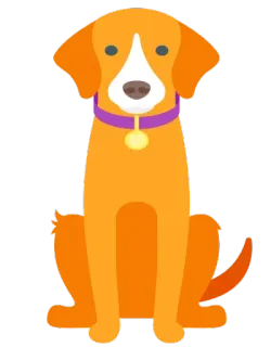 🐺 собака, домашнее животное, животное, ошейник, мультфильм, золотистый ретривер telegram sticker