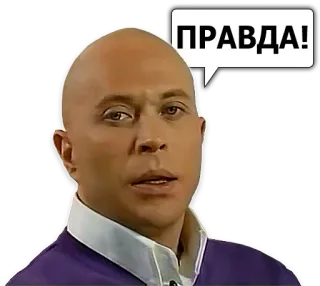 🍇 ПРАВДА! homme, chauve, bulle de dialogue, vérité telegram sticker