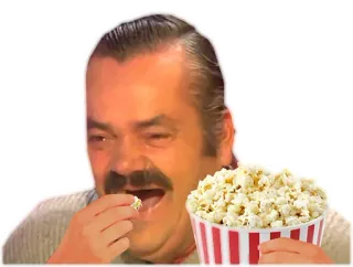 😂 popcorn, food, eating, watching, laughing telegram sticker