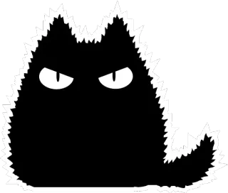 😡 Katze, schwarze Katze, Silhouette, wütende Katze, gruselig, Tier, Katzenartig telegram sticker
