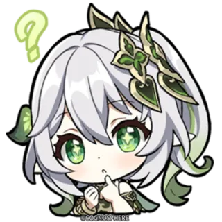 ⭐️ Nahida Genshin Impact Nahida, Genshin Impact, question, anime, video game, character telegram sticker