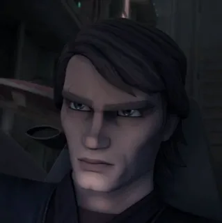 😢 Anakin Skywalker Star Wars: The Clone Wars star wars, anakin, skywalker, jedi, cartoon, clone wars telegram sticker