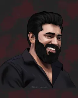 😁 portrait, homme, barbe, souriant telegram sticker