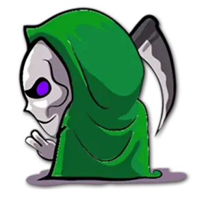 ✌ 저승사자, 만화, 죽음, 낫, 후드 쓴 형상, 판타지 telegram sticker