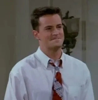 😐 Chandler Bing Friends Chandler, Przyjaciele, Matthew Perry, Sitcom, Lata 90., Serial TV, Postać telegram sticker