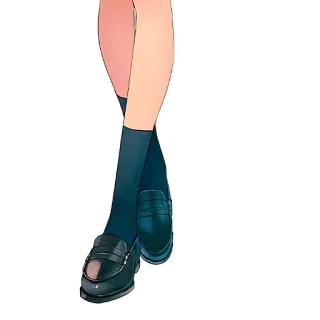 ❤️ legs, shoes, loafers, socks, school uniform, anime, manga, girl telegram sticker