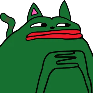 😾 佩佩, 悲伤蛙佩佩, 青蛙, 表情包, 贴纸, 绿色, 猫 whatsapp sticker