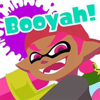 😆 Booyah! splatoon, booyah, инклинг, персонаж, видеоигра, nintendo whatsapp sticker