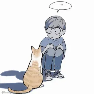 🌩 ... кот, мальчик, милый, манга, комикс, мультфильм whatsapp sticker
