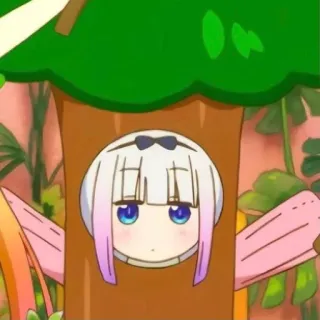 ☁️ Kanna Kamui Miss Kobayashi's Dragon Maid Kanna, Anime, Cartone animato, Carino, Dragon Maid, Personaggio, Albero telegram sticker