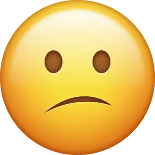 😕 emoji, sad, unhappy, face telegram sticker