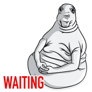 ⏳ WAITING รอ, มีม, แมวน้ำ, ตลก, สัตว์, น่ารัก telegram sticker