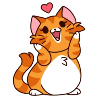 😍 кот, каваий, милый, сердце, животное, мультфильм telegram sticker