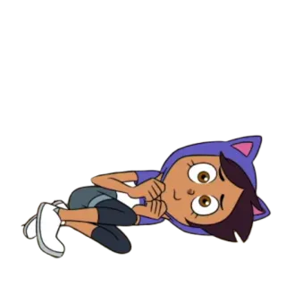 😼 Luz Noceda The Owl House dibujos animados, animado, mono, tumbado, sudadera gato telegram sticker