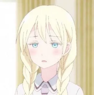 🎲 anime, meisje, blond, vlechten telegram sticker