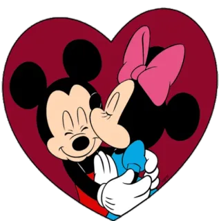 ❤️ Mickey Mouse dibujos animados, amor, ratón, minnie mouse, beso, corazón, pareja telegram sticker