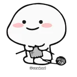 😇 Paoinut carino, kawaii, adesivo, bianco, blob, Paoinut, arrossire telegram sticker