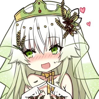 😊 anime, kawaii, cute, character, crown, wheat, girl whatsapp sticker