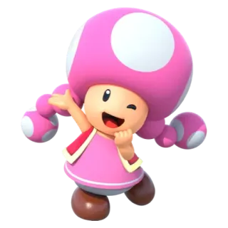 💟 Toadette Mario toadette, mario, nintendo, game, pink telegram sticker