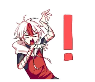 ❗️ anime, cartoon, character, exclamation, expression whatsapp sticker