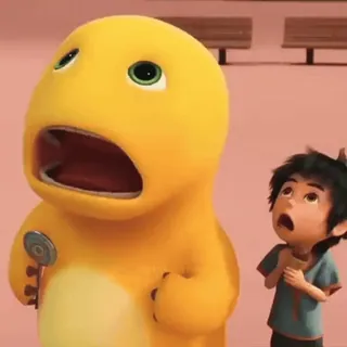 😮 animation, monster, scared, boy whatsapp sticker