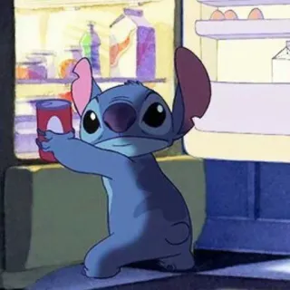 🧃 Stitch Lilo & Stitch Cartoon, Alien, Schattig, Koelkast, Soda telegram sticker