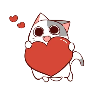 ❤️ cat, heart, love, cute, animal, sticker telegram sticker