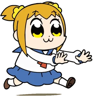 🏃‍♀️ Popuko Pop Team Epic anime, manga, cute, chibi, running, Pop Team Epic, Popuko telegram sticker