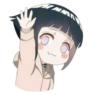 🙋‍♀️ Hinata Hyuga Naruto anime, naruto, hinata hyuga, cute, chibi, wave telegram sticker