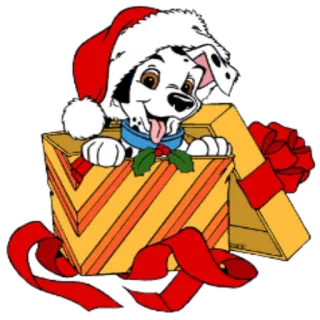 🎁 dalmatian, christmas, dog, present, puppy, santa hat, gift telegram sticker