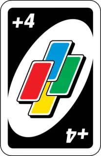 ⬛️ UNO +4 game, card, uno, plus four, skip, reverse whatsapp sticker
