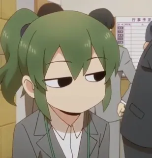 🐿 Anime, Dessin animé, Fille, Employée de bureau, Expression, ennuyé(e), Meme whatsapp sticker