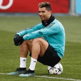 🖤 Cristiano Ronaldo 足球, 运动员, 球, 球员, 体育, 运动 telegram sticker