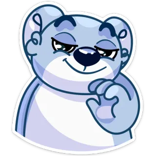 😏 beruang, lucu, kartun, binatang, stiker whatsapp sticker